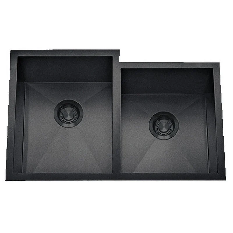 Dakota Sinks DSZ-6040-1 Signature Z-Series 30 3/4 Inch Zero Radius 60/40 Offset Double Bowl Undermount Stainless Steel Kitchen Sink with Bottom Grid