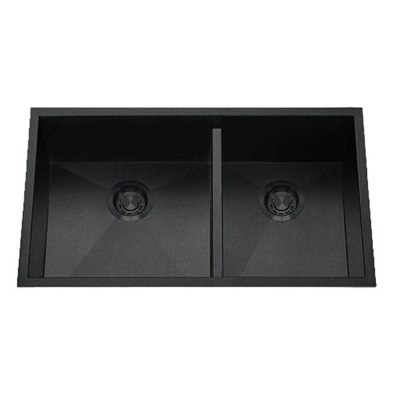 Dakota Sinks DSZ-6040LD Signature Z-Series 32 Inch Zero Radius 50/50 Low Divide Double Bowl Undermount Stainless Steel Kitchen Sink with Bottom Grid