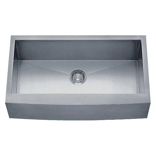 Dakota Sinks DSZ-A3620 Signature Z-Series 36 Inch Zero Radius Single Bowl Apron Front Stainless Steel Kitchen Sink with Bottom Grid