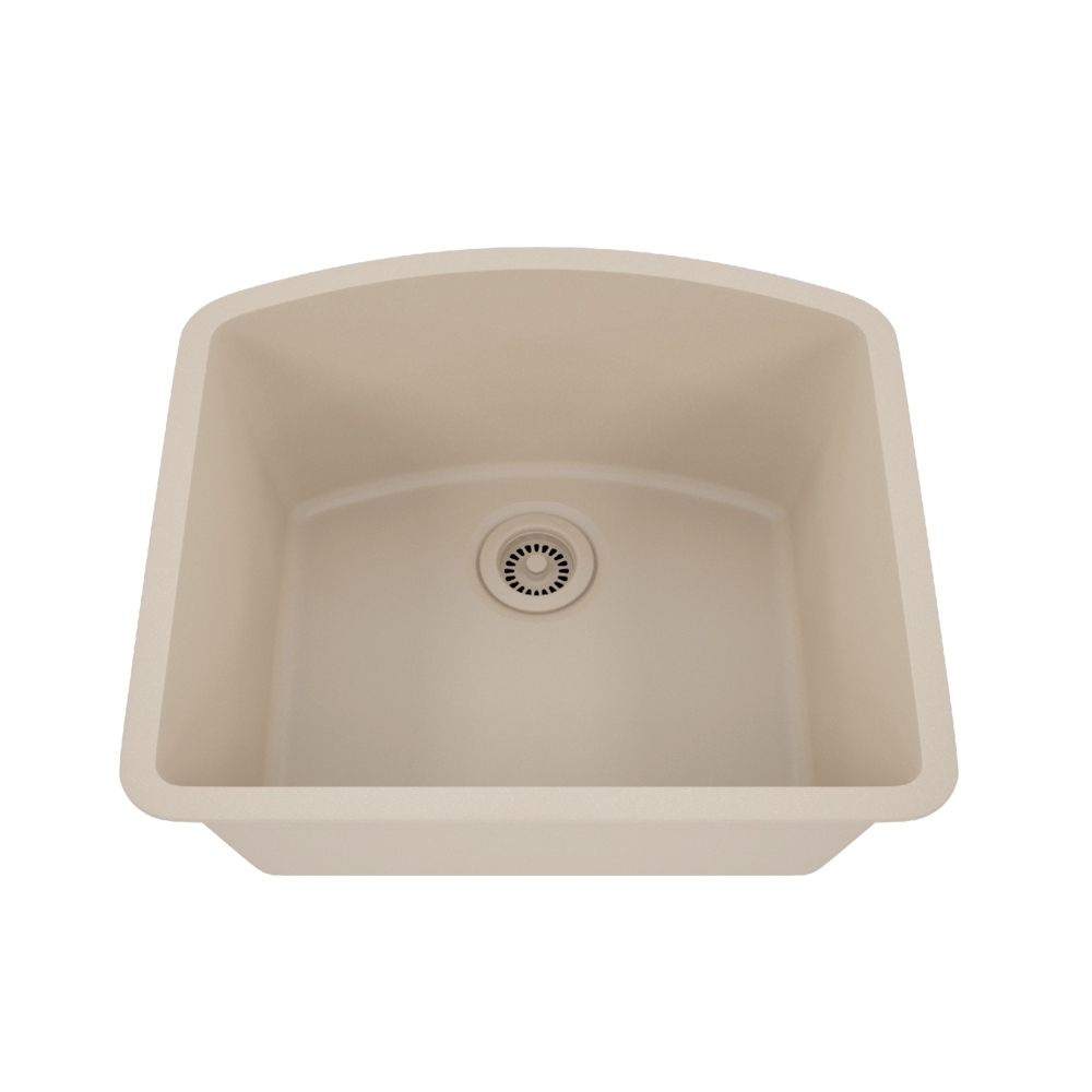 Dakota Sinks GSE-QC2321-BE Builders Elements Series 23 Inch Quartz Composite Single D-Bowl Undermount Kitchen Sink