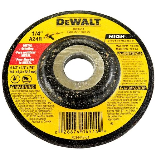 DeWalt 4 1/2" x 1/4" x 7/8" Metal Grinding Wheel