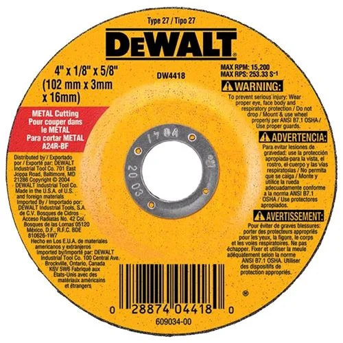DeWalt 4 1/2" x 1/8" x 7/8" Metal Grinding Wheel