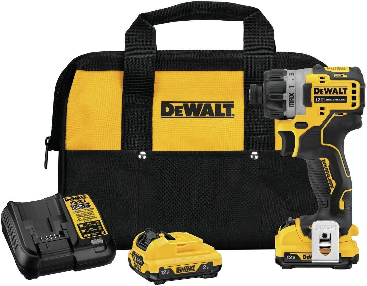 DeWALT DCF601F2 XTREME 12V MAX Brushless 1/4-inch Cordless Screwdriver 2.0Ah Kit