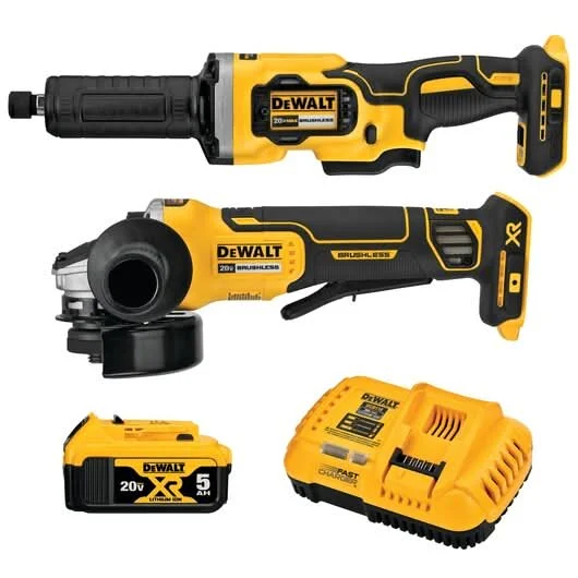 Dewalt DCK203P1 20V MAX XR Brushless 2-Tool Grinder 5.0Ah Combo Kit