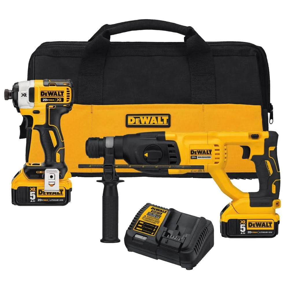 DeWalt DCK233P2 20V MAX Rotary Hammer / Impact Driver Combo Kit
