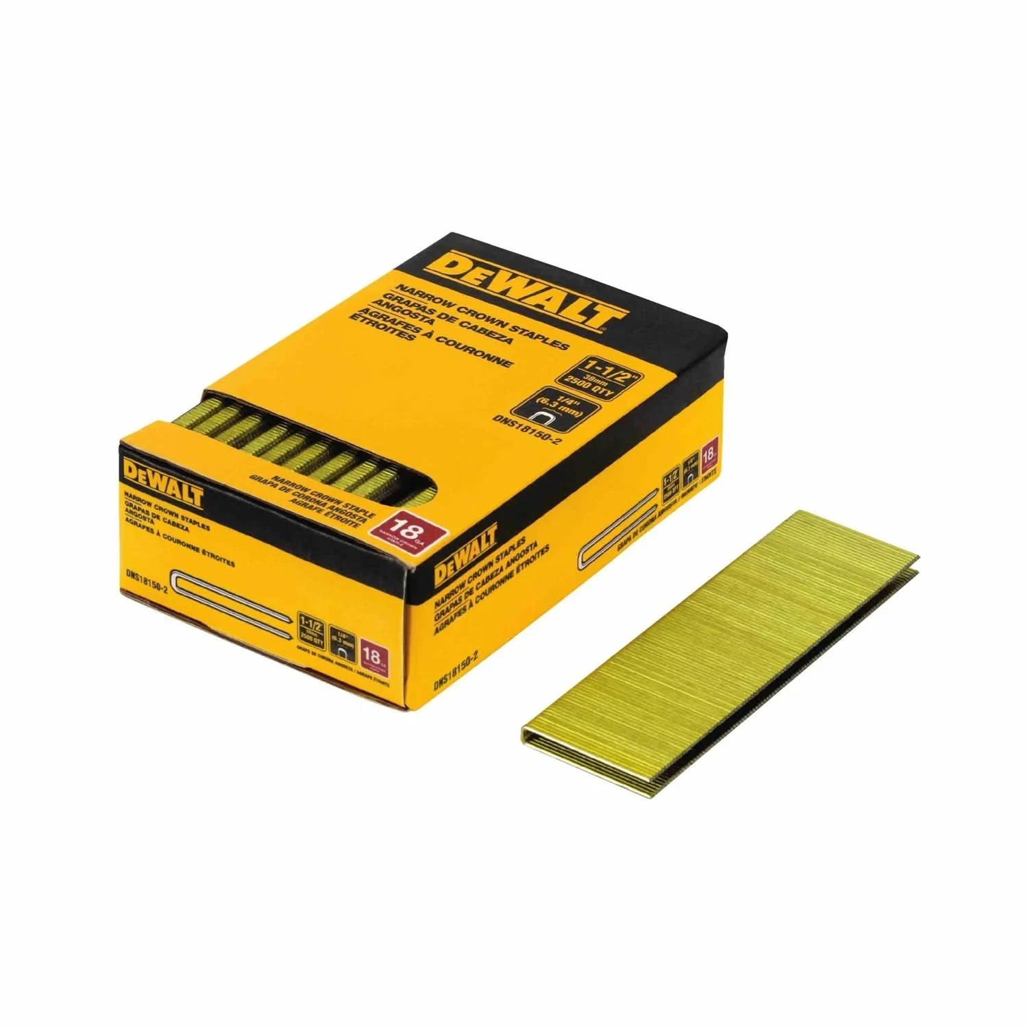 DeWalt DNS18063-2 18 Gauge 1/4-Inch Crown 5/8-Inch Staples 2,500-Pack