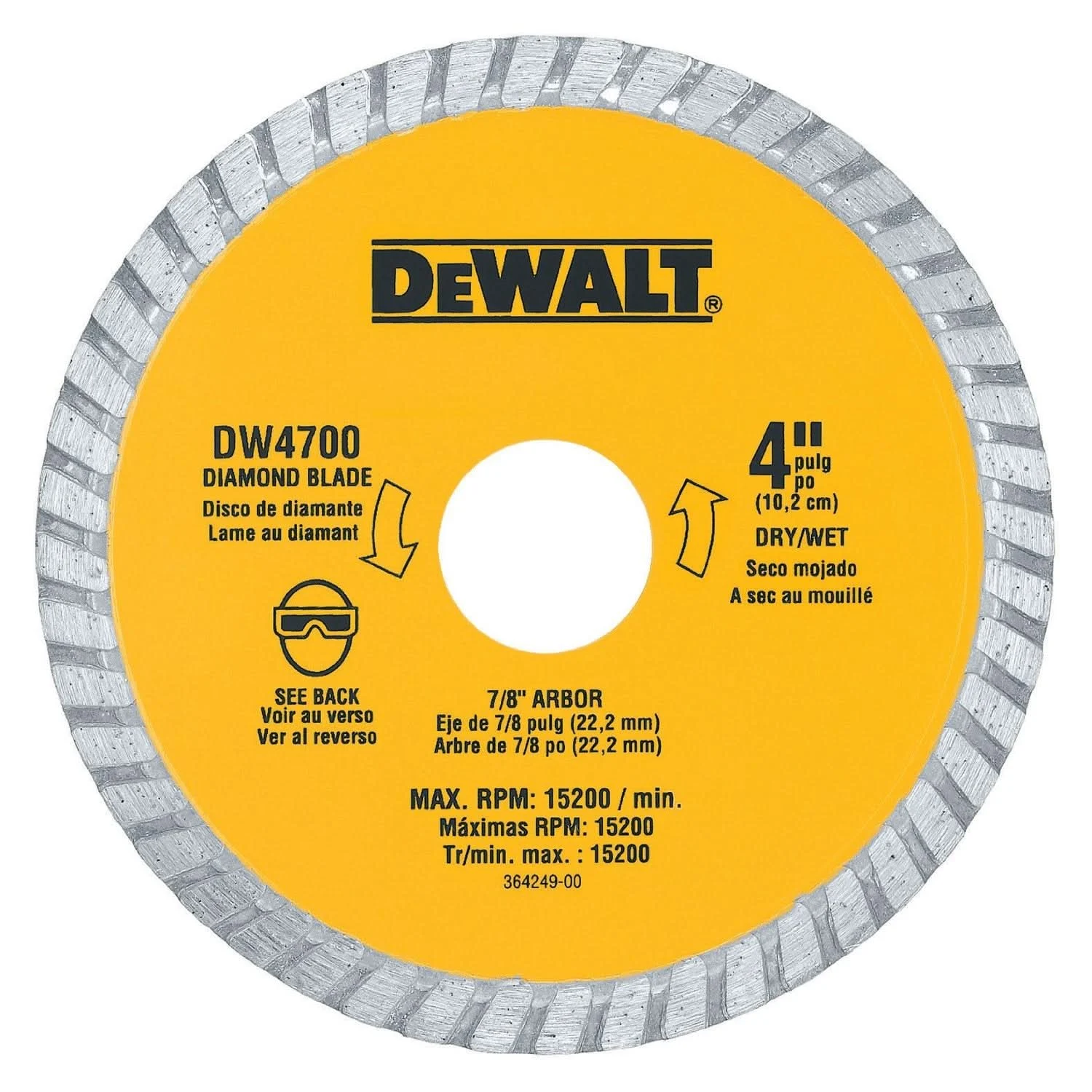 DeWalt DW4700 4 in. XP Turbo Diamond Blade