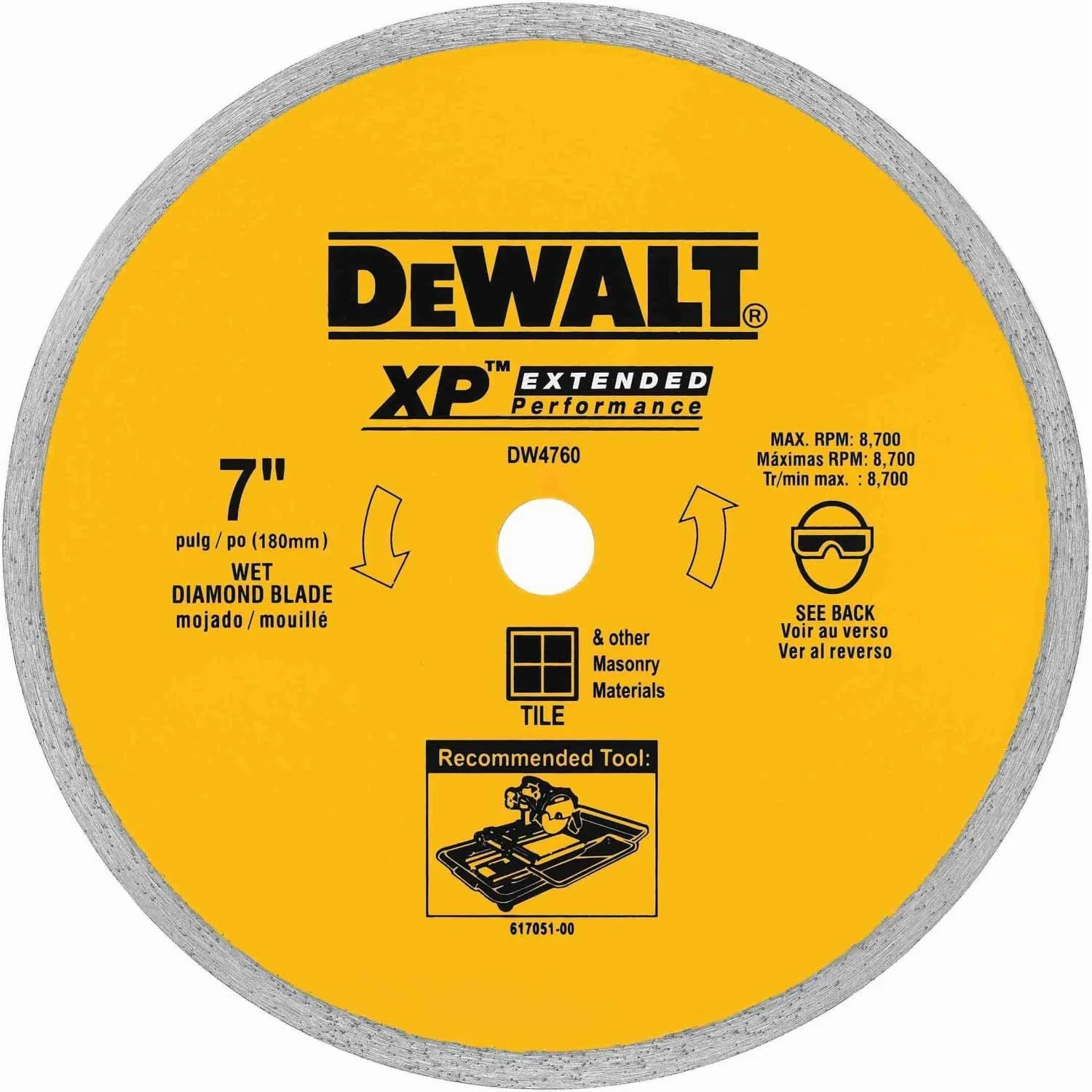 DeWalt DW4760 7 in. x .060 in. Ceramic Tile Blade Wet