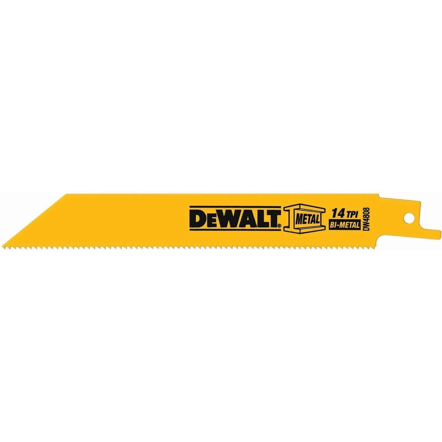 DeWalt DW4808 6" 14 TPI Straight Back Bi-Metal Reciprocating Blade (5 Pack)