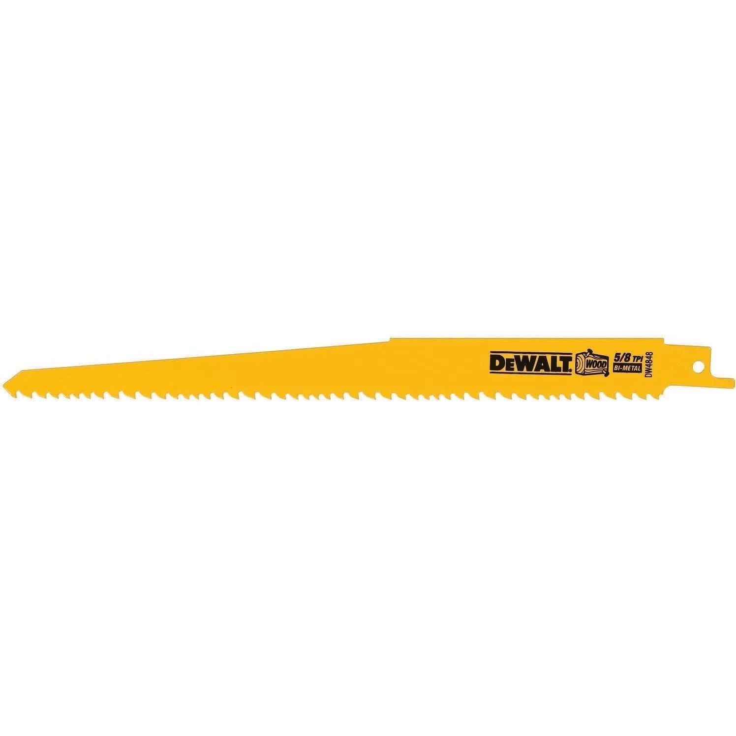 DeWalt DW4848 9" 5/8 TPI Taper Back Bi-Metal Reciprocating Saw Blade (5 Pack)