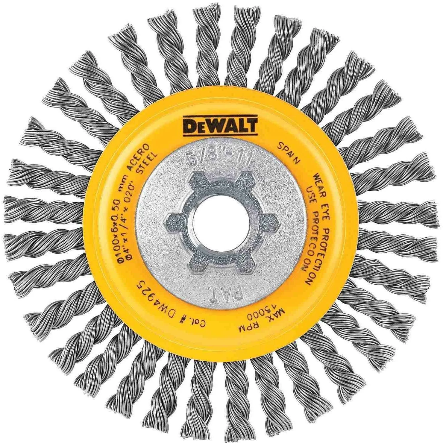 DeWalt DW4925 4" x 5/8"-11 HP .020 Carbon Stringer Wire Wheel