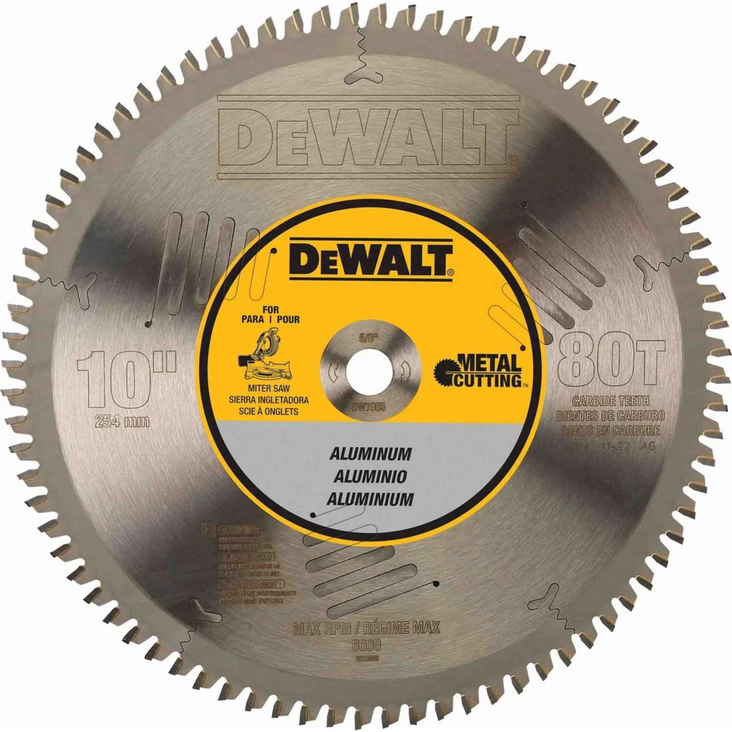 DeWALT DW7665 10-Inch 80T Fine Non Ferrous Thin Kerf