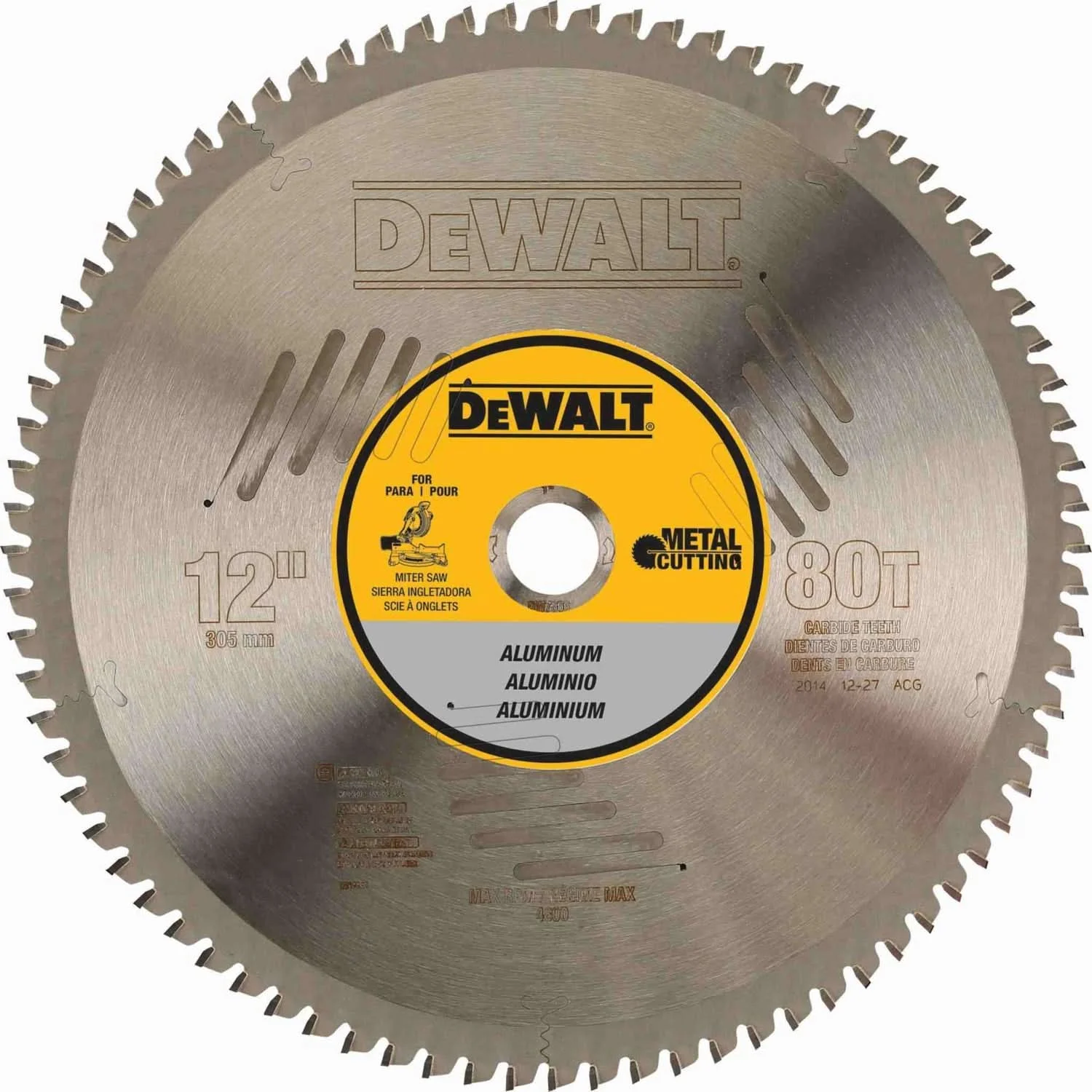 DeWALT DW7666 12'' 80T Fine Non Ferrous Thin Kerf
