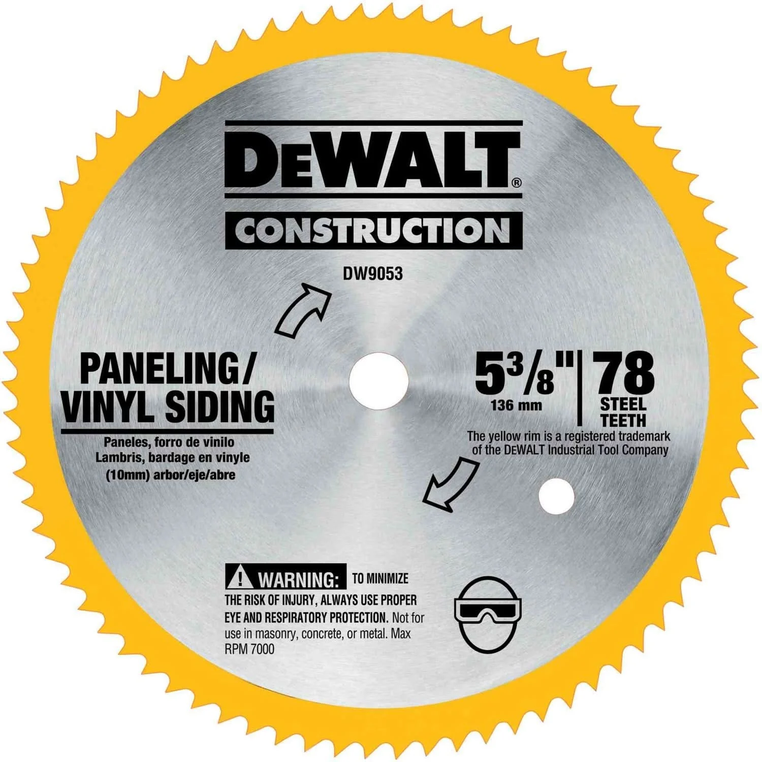 DeWalt DW9053 5-3/8 in. 80-Tooth Steel Saw Blade (Vinyl/Paneling)
