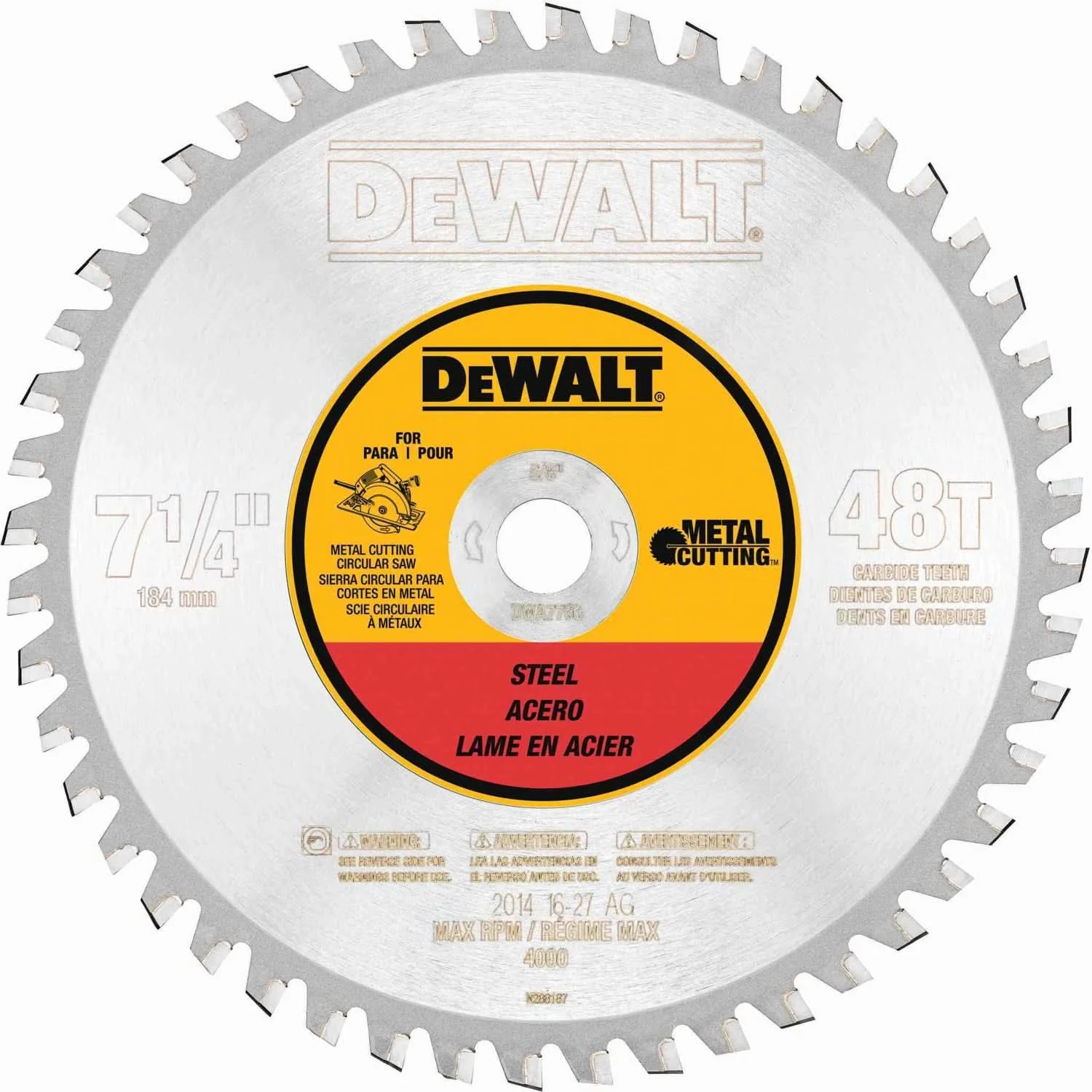 Dewalt DWA7766 7-1/4-Inch 48T Ferrous Metal Cutting 5/8-Inch Arbor
