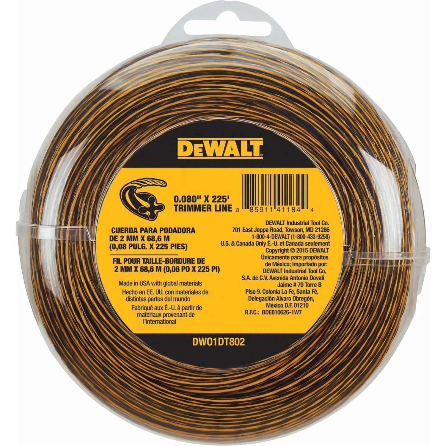 DeWalt DWO1DT802 Trimmer Line 0.080-inch x 225-foot