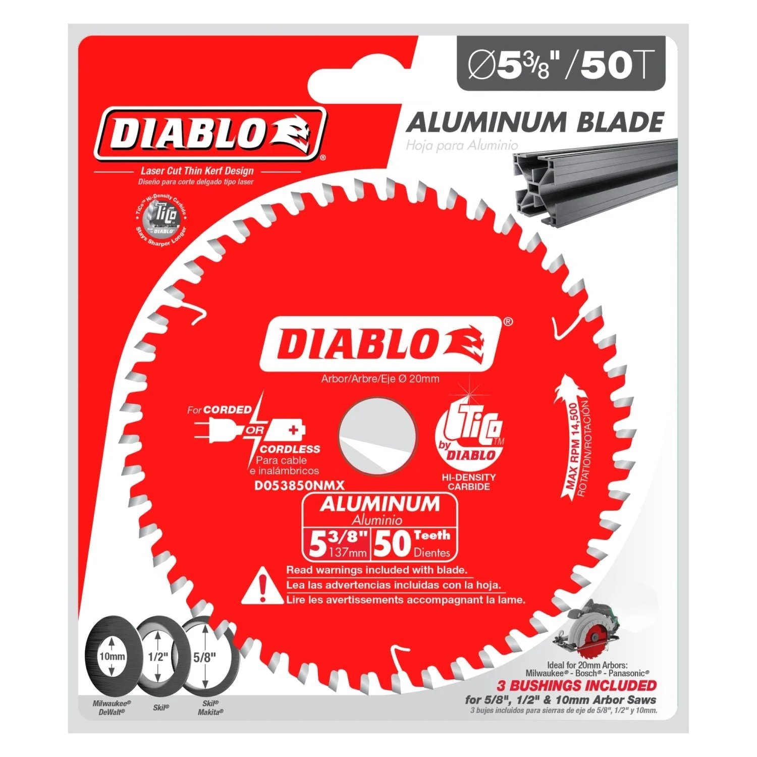 Diablo D053850NMX 5-3/8 in. x 50-ToothAluminum Cutting Saw Blade