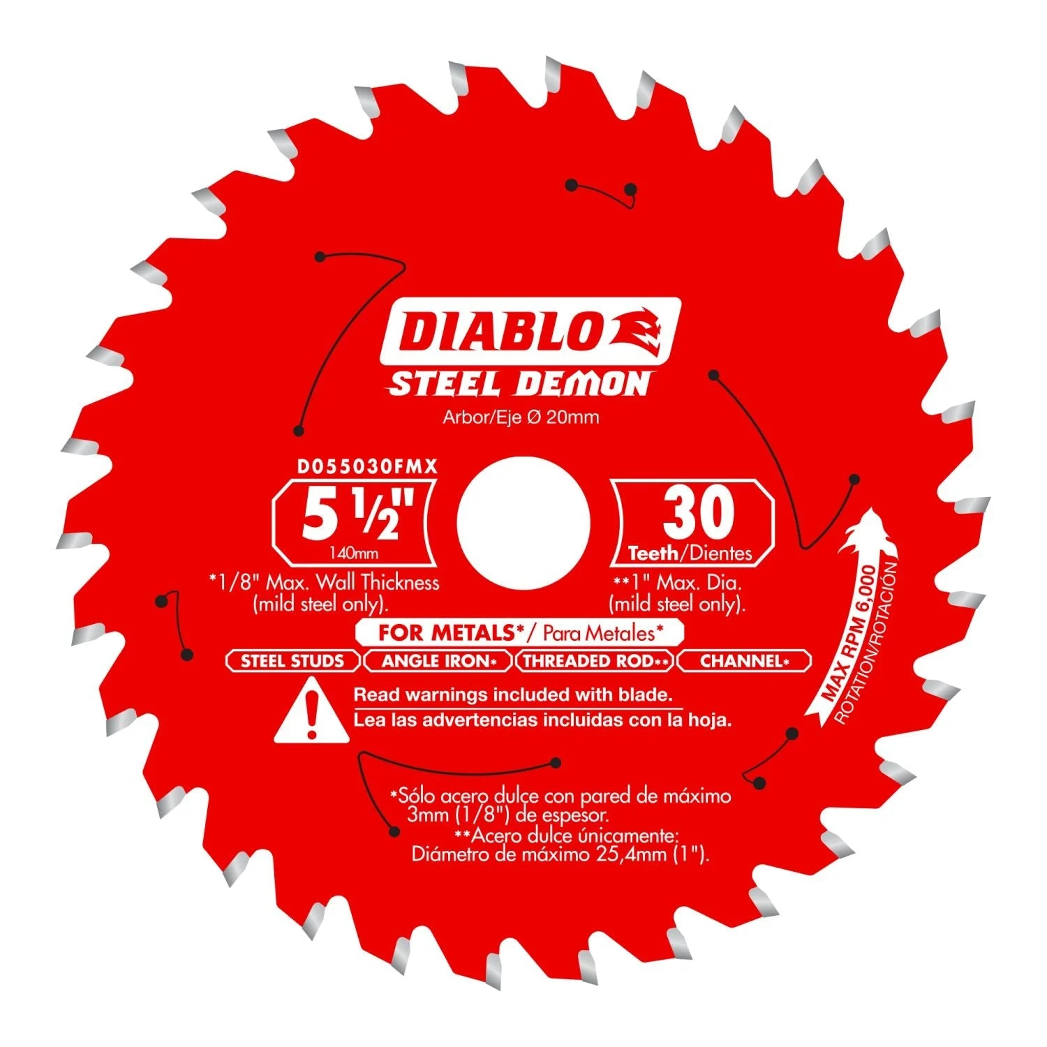 Diablo D055030FMX 5-1/2 in. x 30-ToothMetal Cutting Saw Blade