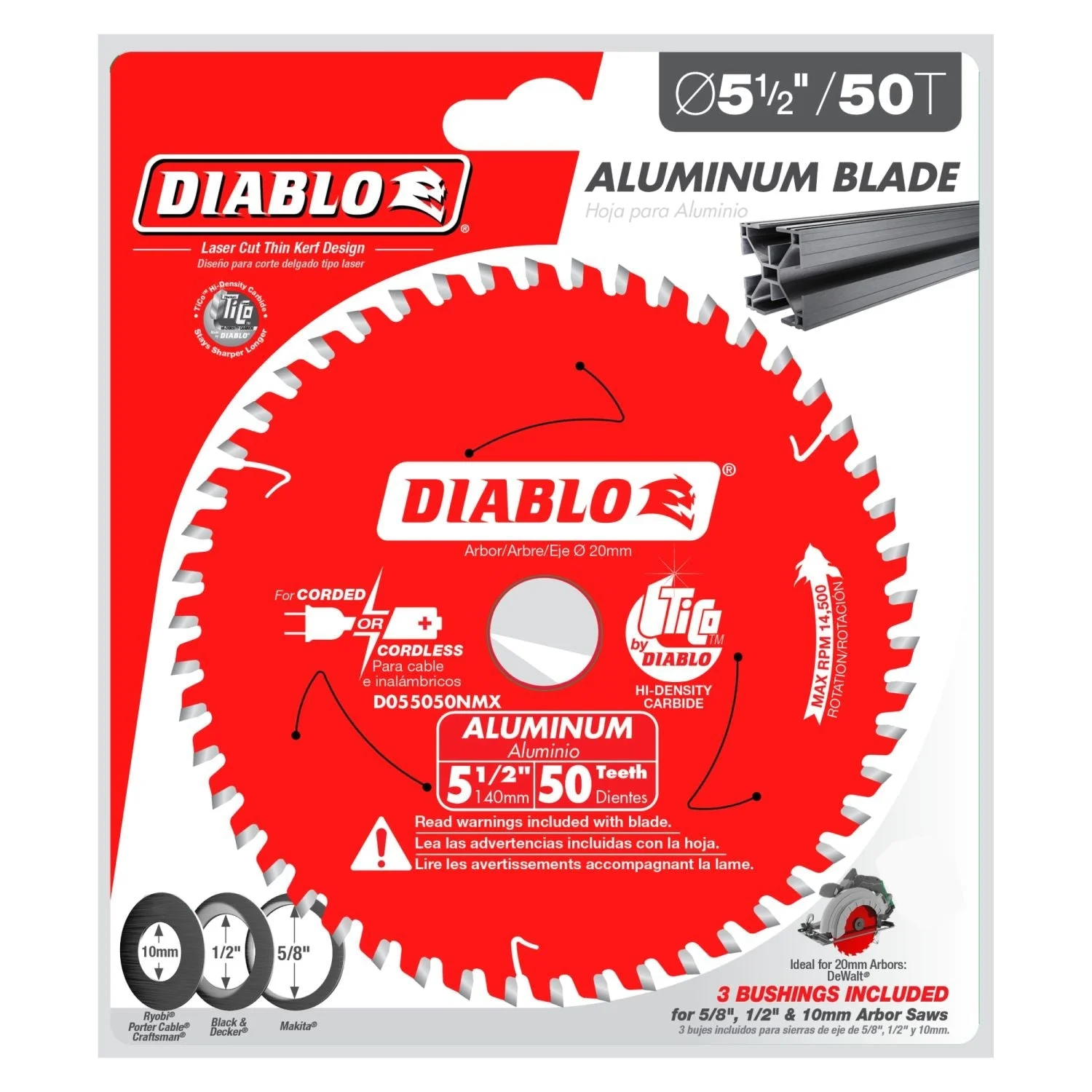 Diablo D055050NMX 5-1/2 in. x 50-ToothAluminum Cutting Saw Blade