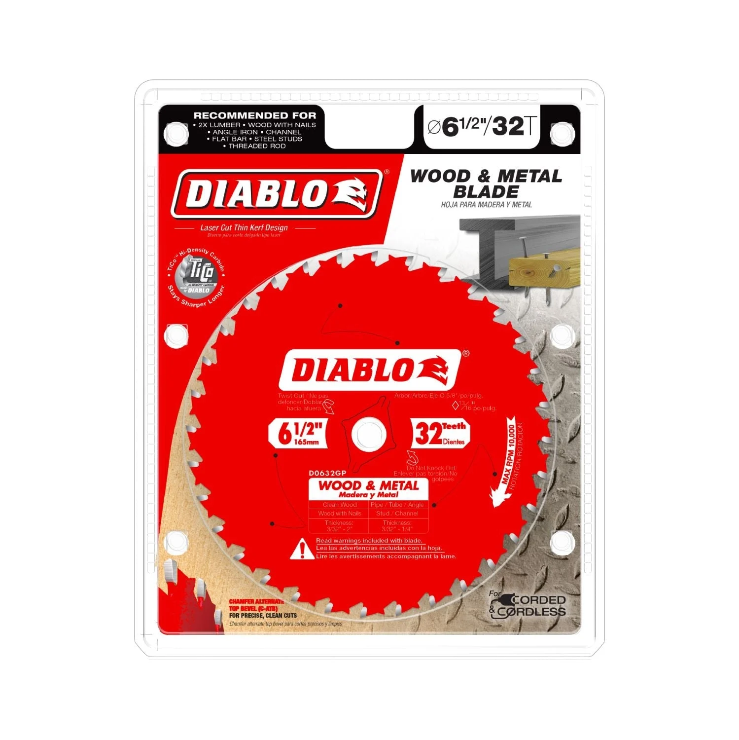 Diablo D0632GPA 6-1/2 in. x 32-ToothWood & Metal Carbide Saw Blade