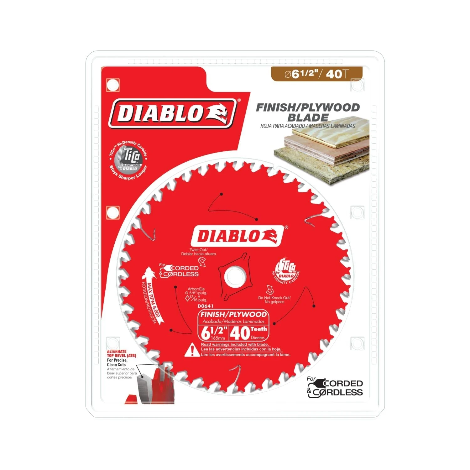 Diablo D0641A 6-1/2 in. x 40-ToothFinish Trim Saw Blade