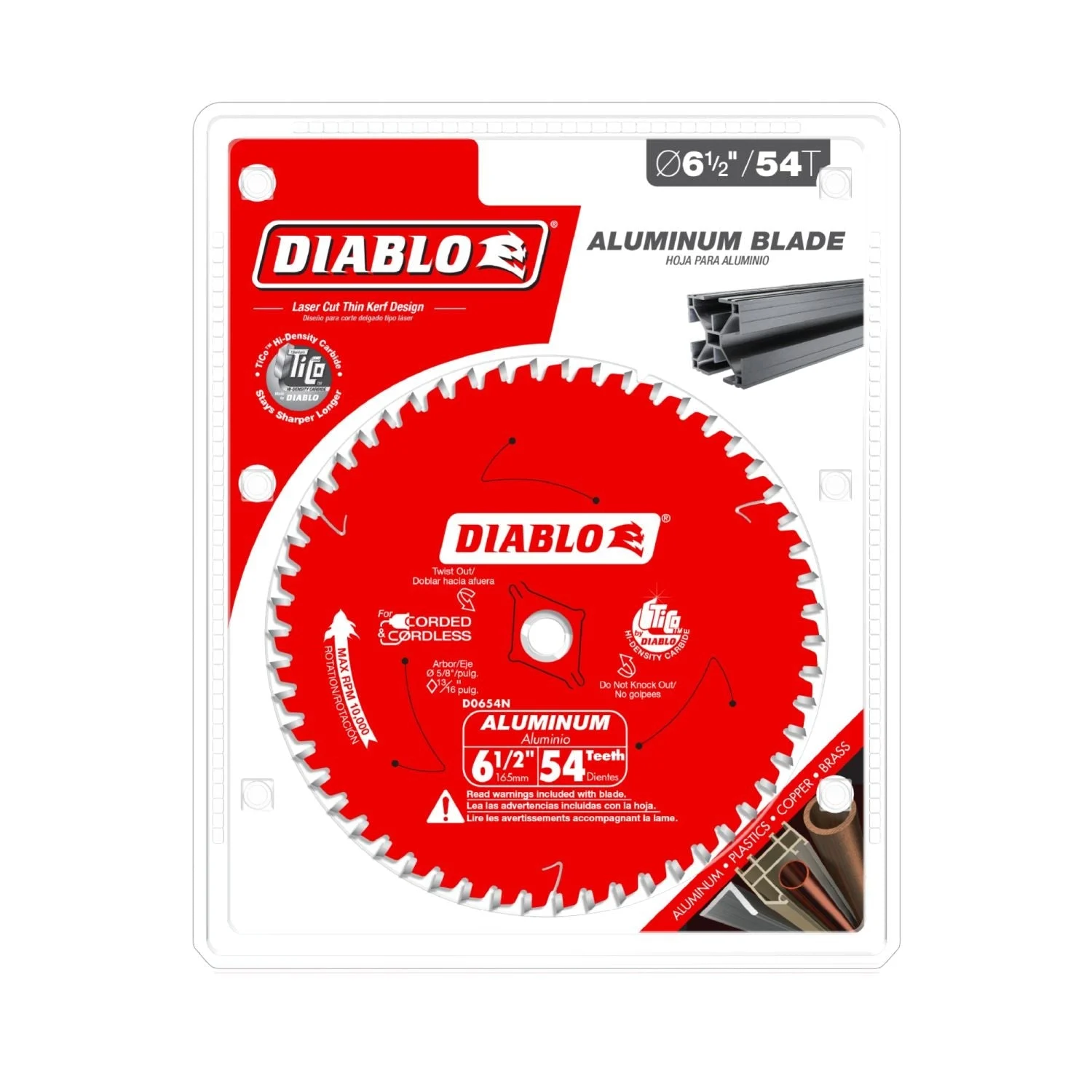 Diablo D0654N 6-1/2 in. x 54-ToothMedium Aluminum Cutting Saw Blade