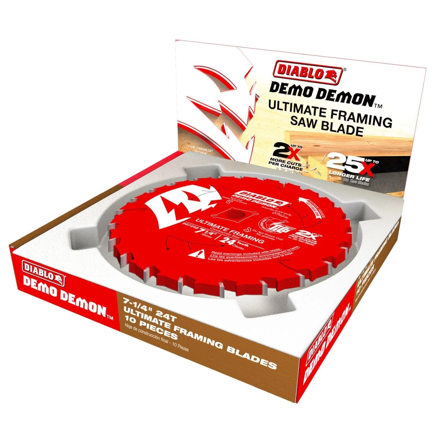Diablo D0724DA 7-1/4 in. x 24-ToothDemo Demon Ultimate Framing/Demolition Saw Blade
