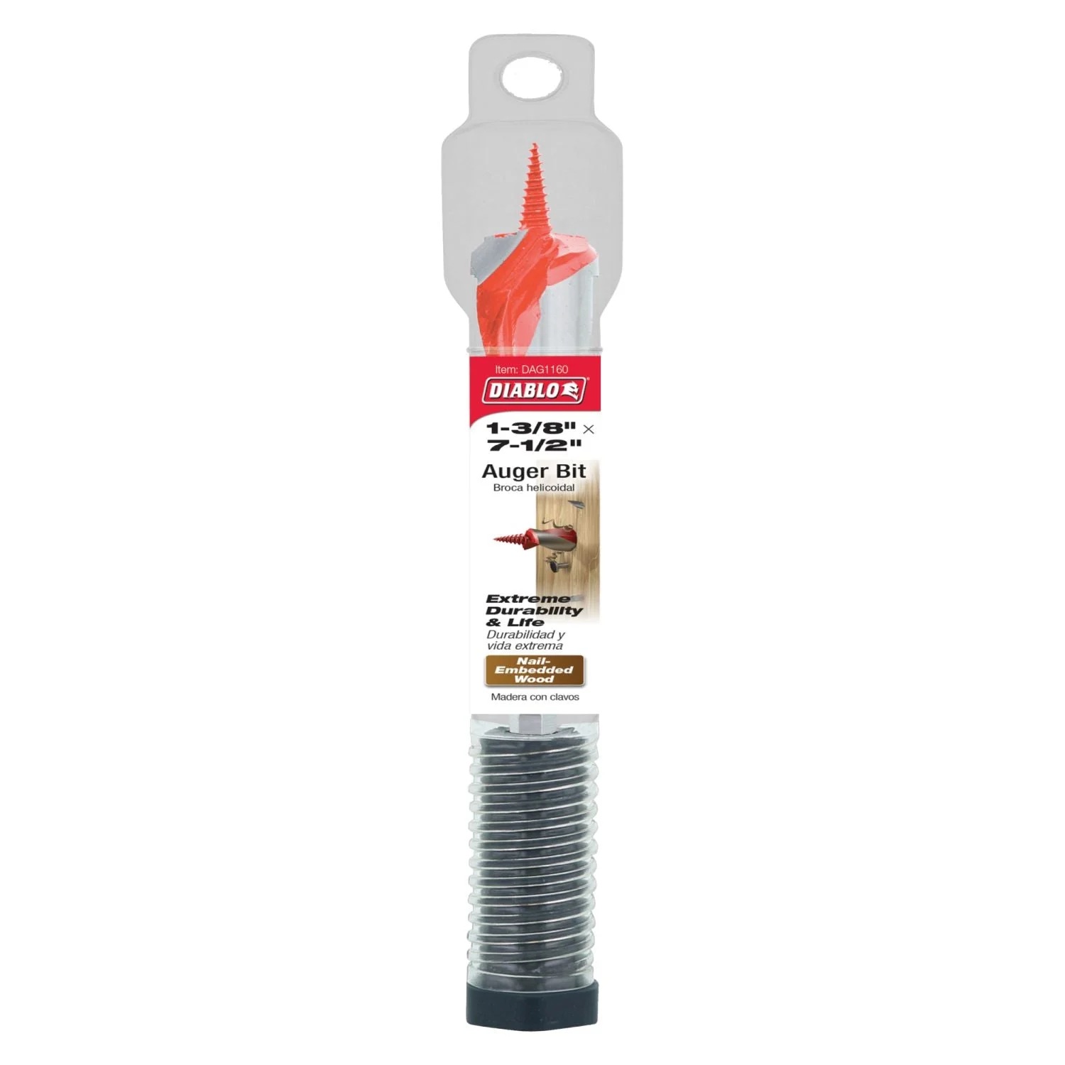 Diablo DAG1160 1-3/8 Inch x 7-1/2 Inch Auger Bit