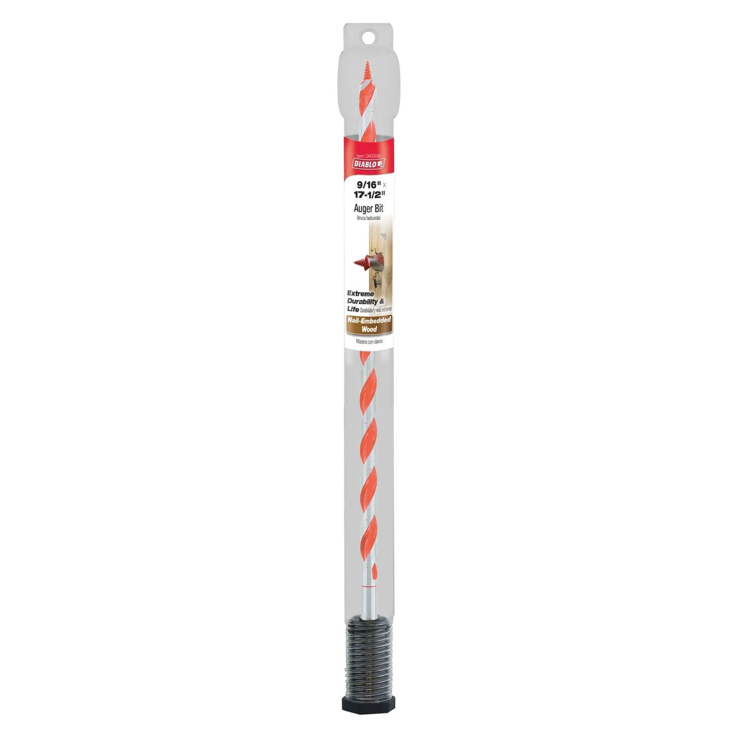 Diablo DAG3040 9/16 Inch x 17-1/2 Inch Auger Bit