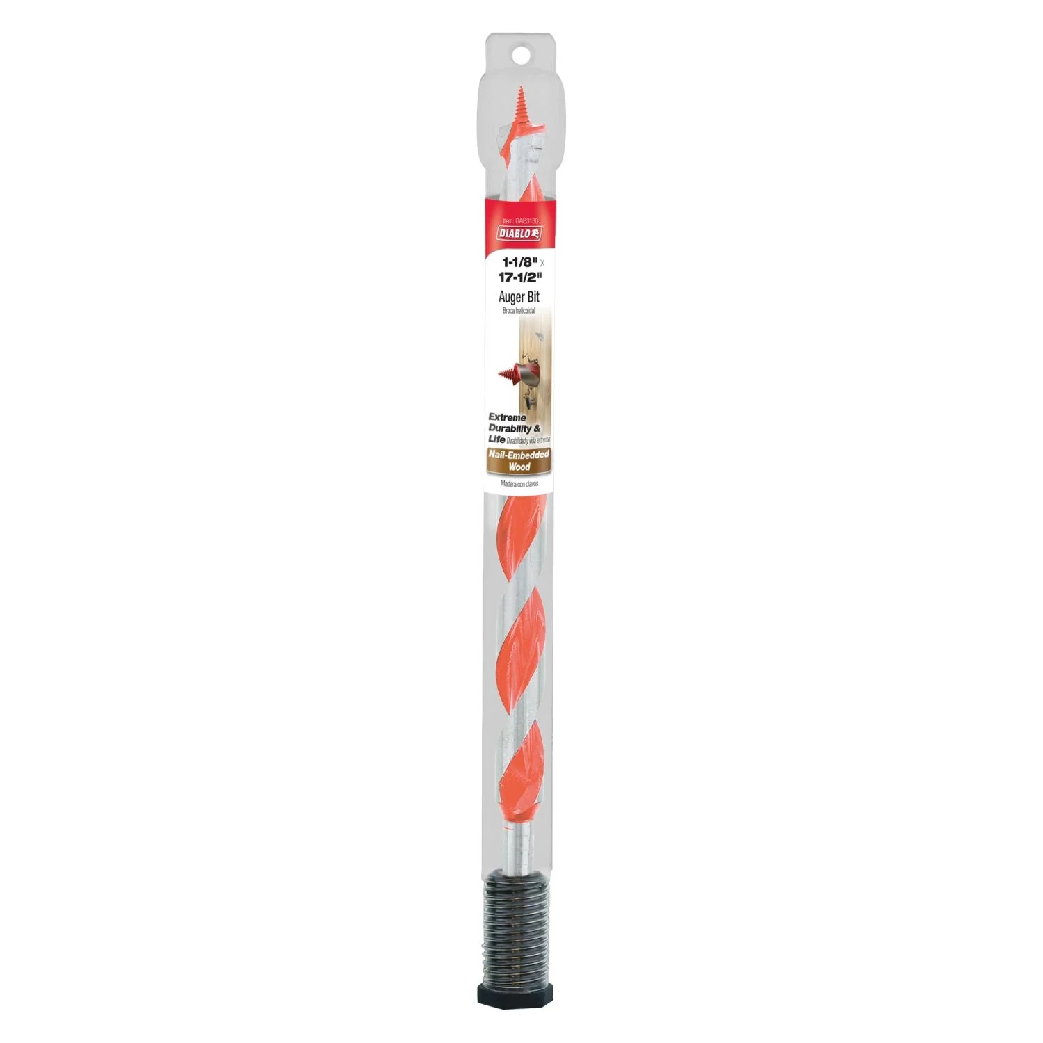 Diablo DAG3130 1-1/8 Inch x 17-1/2 Inch Auger Bit