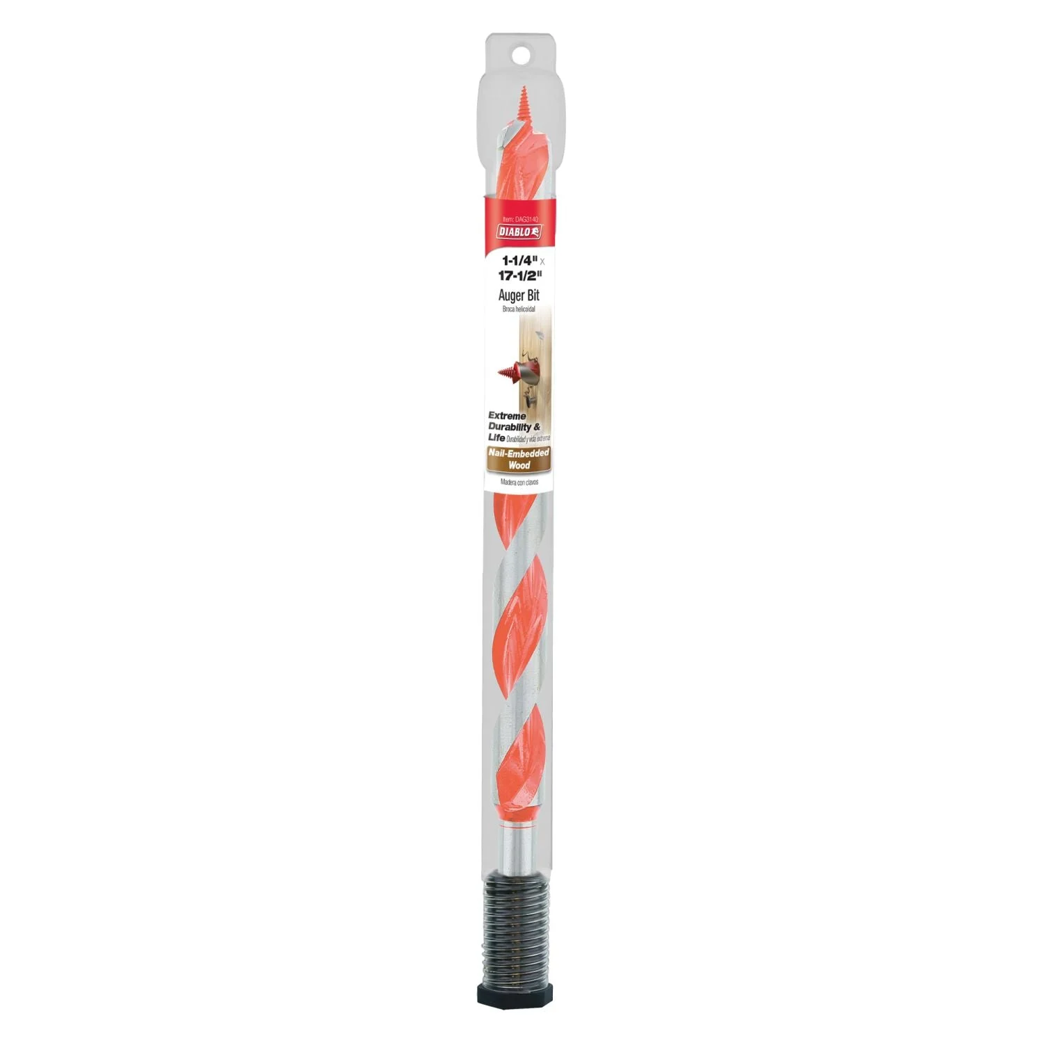 Diablo DAG3140 1-1/4 Inch x 17-1/2 Inch Auger Bit