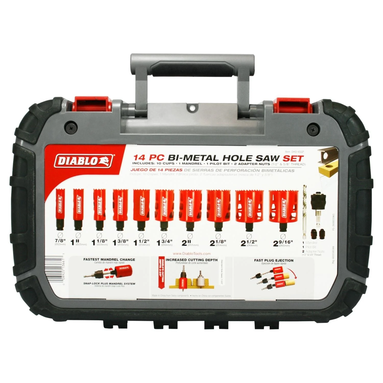 Diablo DHS14SGP 14-Piece General Purpose Bi-Metal Hole Saw Set