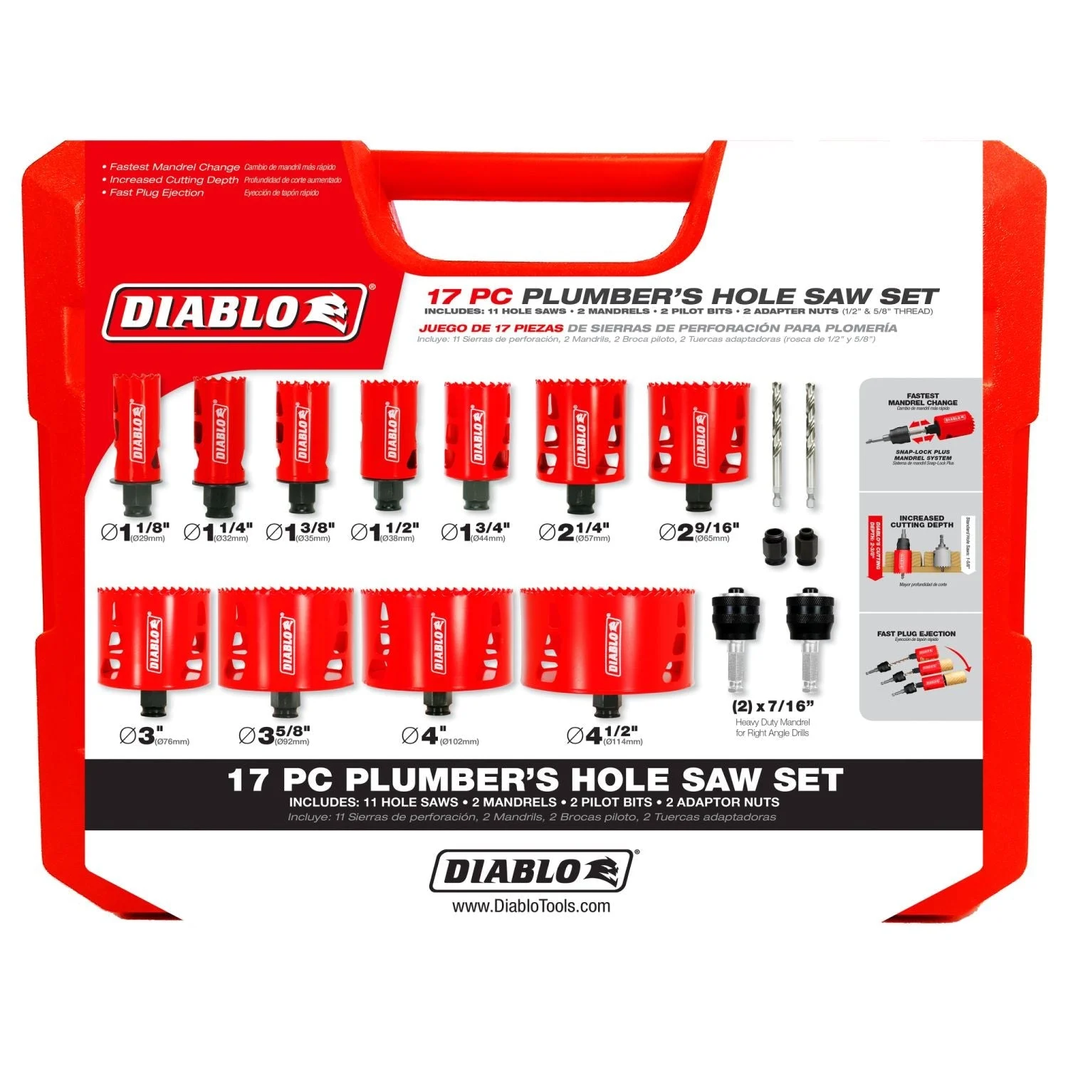 Diablo DHS17SPL 17-Piece Plumber's Bi-Metal Hole Saw Set
