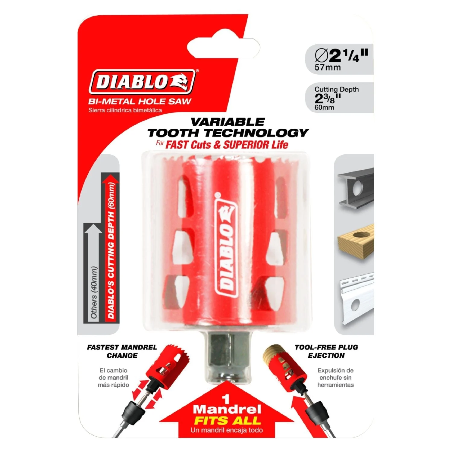 Diablo DHS2250 2-1/4 Inch Hole Saw