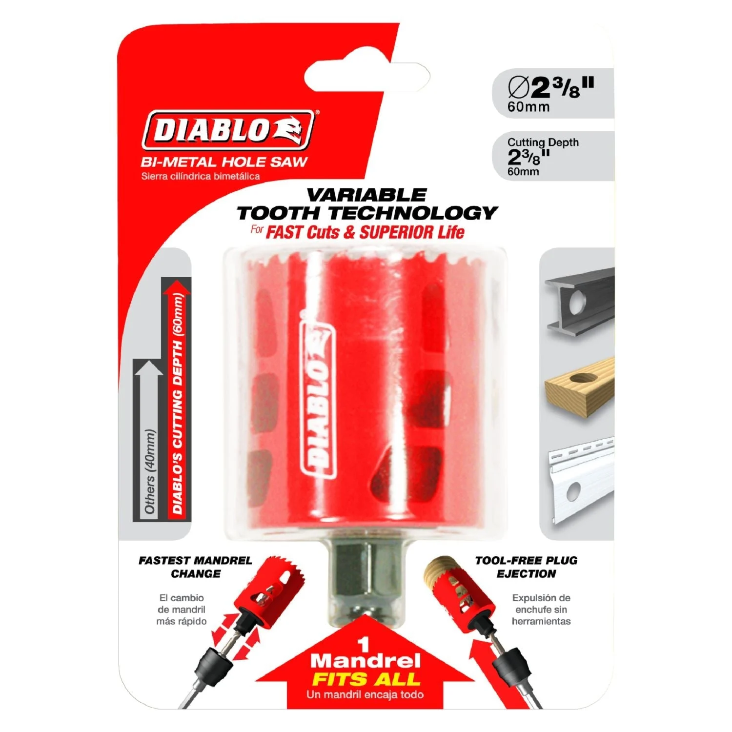 Diablo DHS2375 2-3/8 Inch Hole Saw