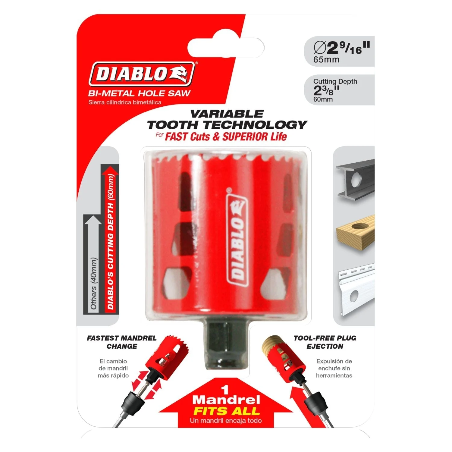 Diablo DHS2563 2-9/16 Inch Hole Saw