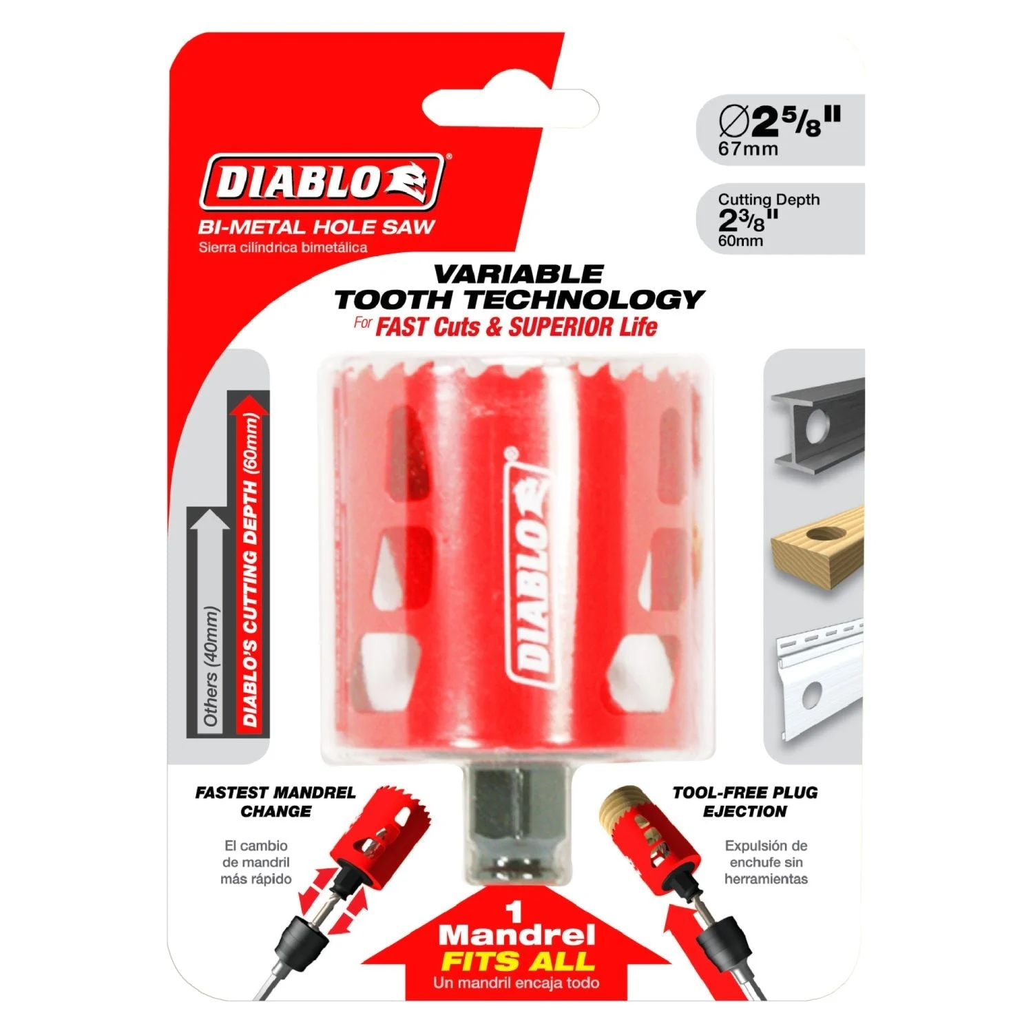 Diablo DHS2625 2-5/8 Inch Hole Saw