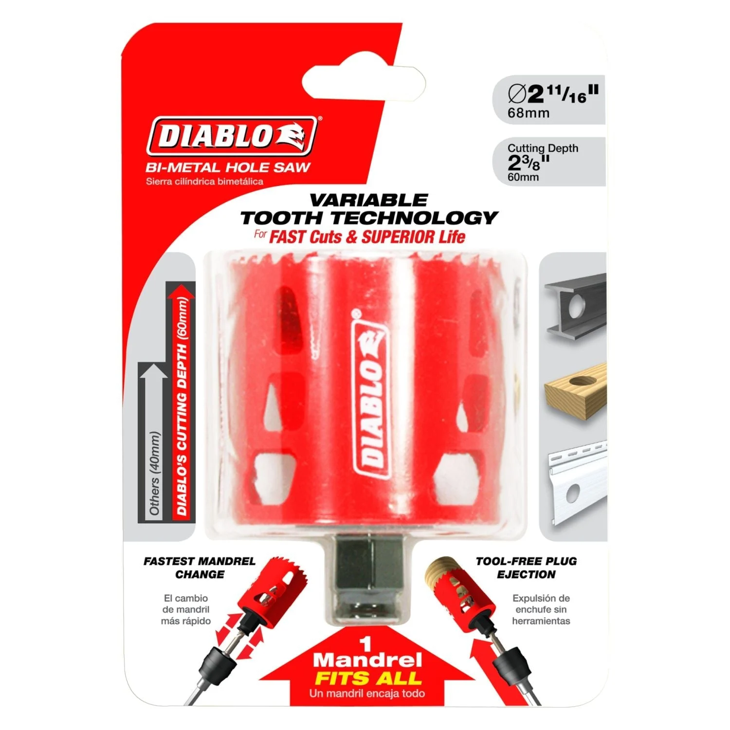 Diablo DHS2687 2-11/16 Inch Hole Saw
