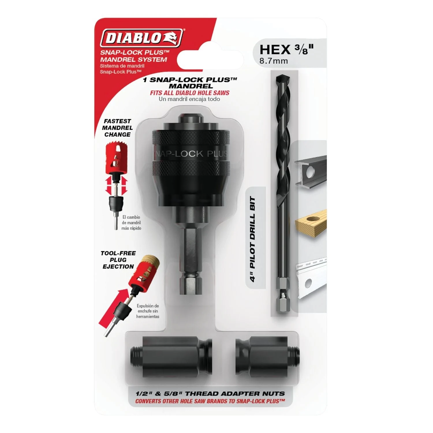 Diablo DHSAR375 3/8 Inch Snap-Lock Plus Mandrel System