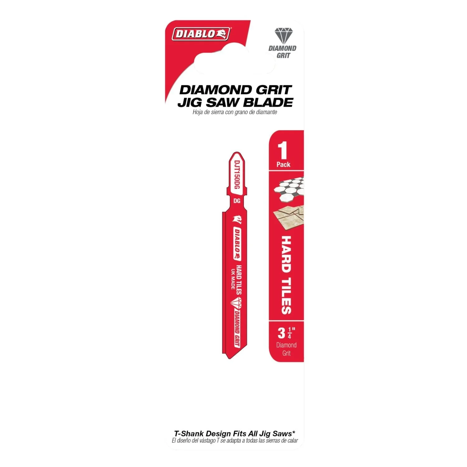 Diablo DJT150DG 3-1/4-Inch Diamond Grit T-Shank Jig Saw Blade for Hard Tiles