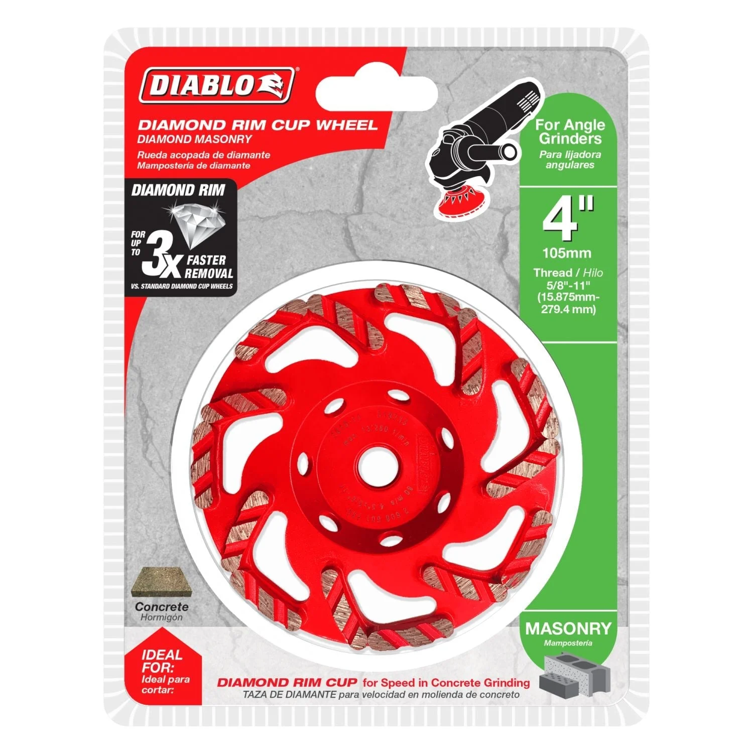 Diablo DMACW0400 4 Inch Diamond Cup Wheel for Masonry