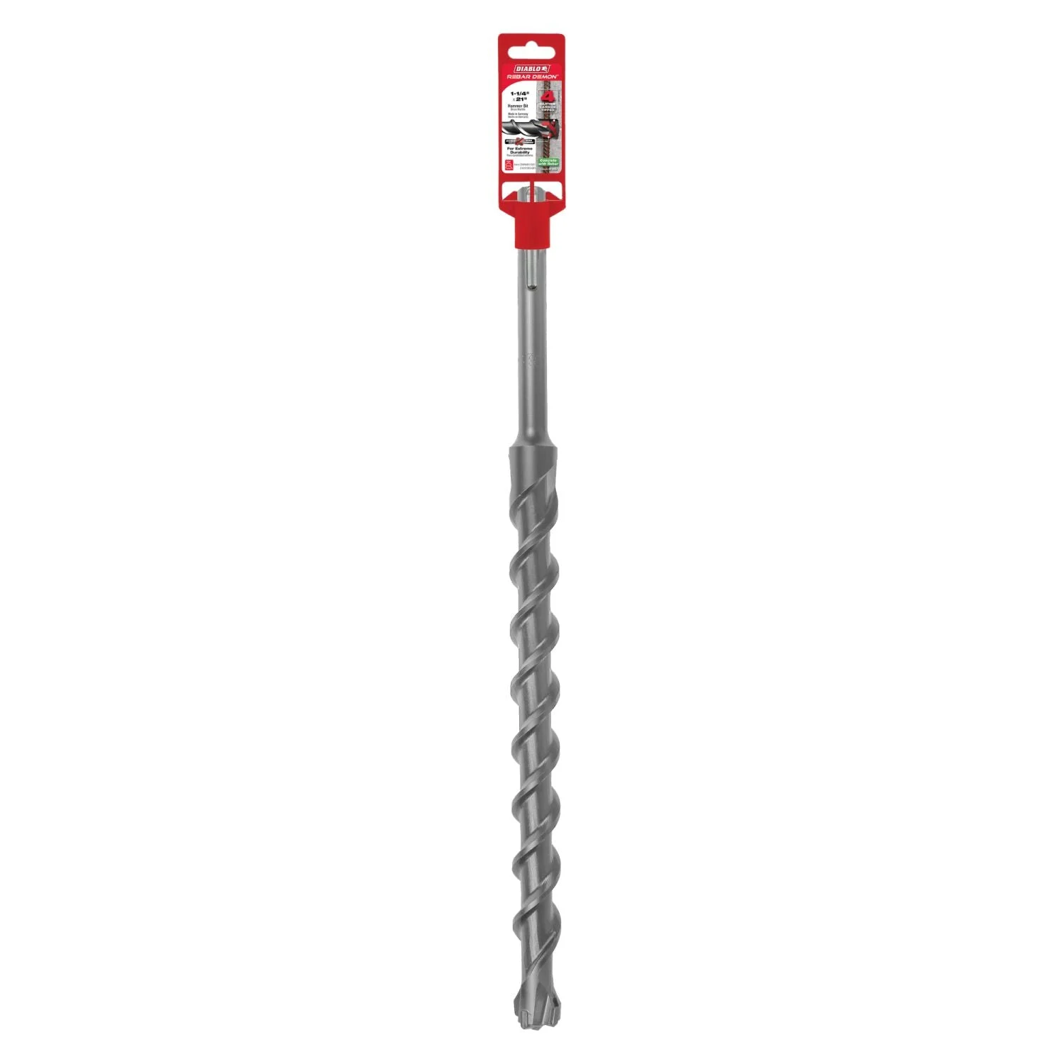 Diablo DMAMX1300 1-1/4 Inch x 16 Inch x 21 Inch Rebar Demon SDS-Max 4-Cutter Carbide-Tipped Hammer Drill Bit