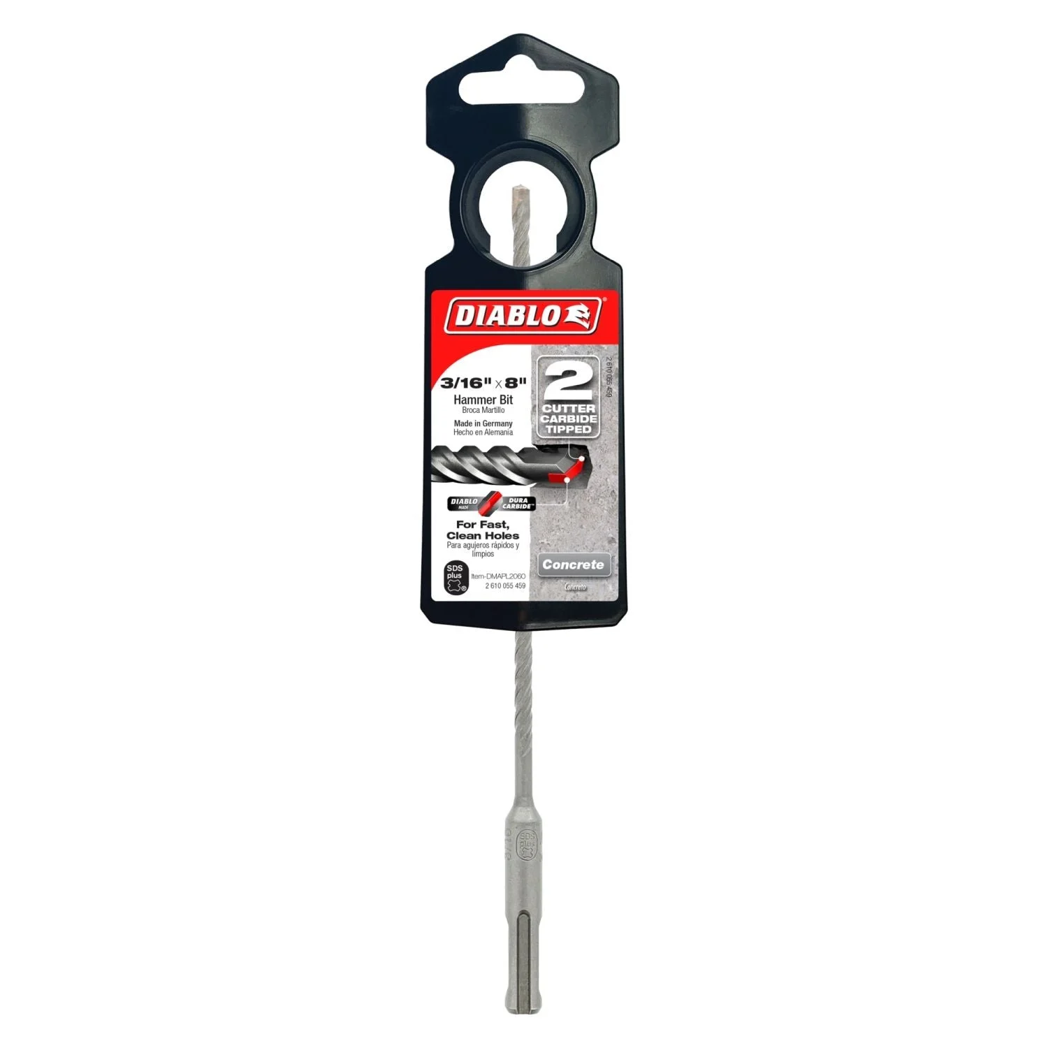 Diablo DMAPL2060 3/16 Inch x 6 Inch x 8 Inch SDS-Plus 2-Cutter