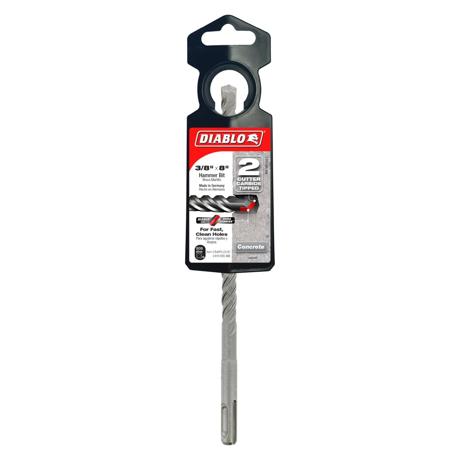 Diablo DMAPL2230 3/8 Inch x 6 Inch x 8 Inch SDS-Plus 2-Cutter