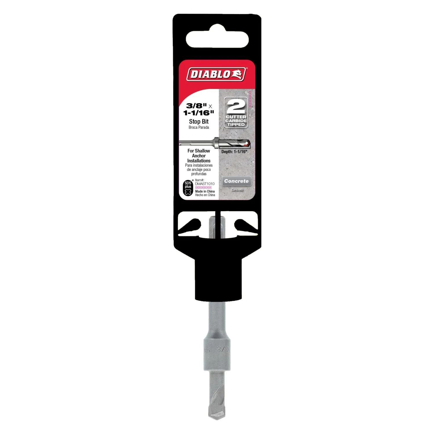Diablo DMAST1010 3/8 Inch x 1-1/16 Inch SDS-Plus 2-Cutter