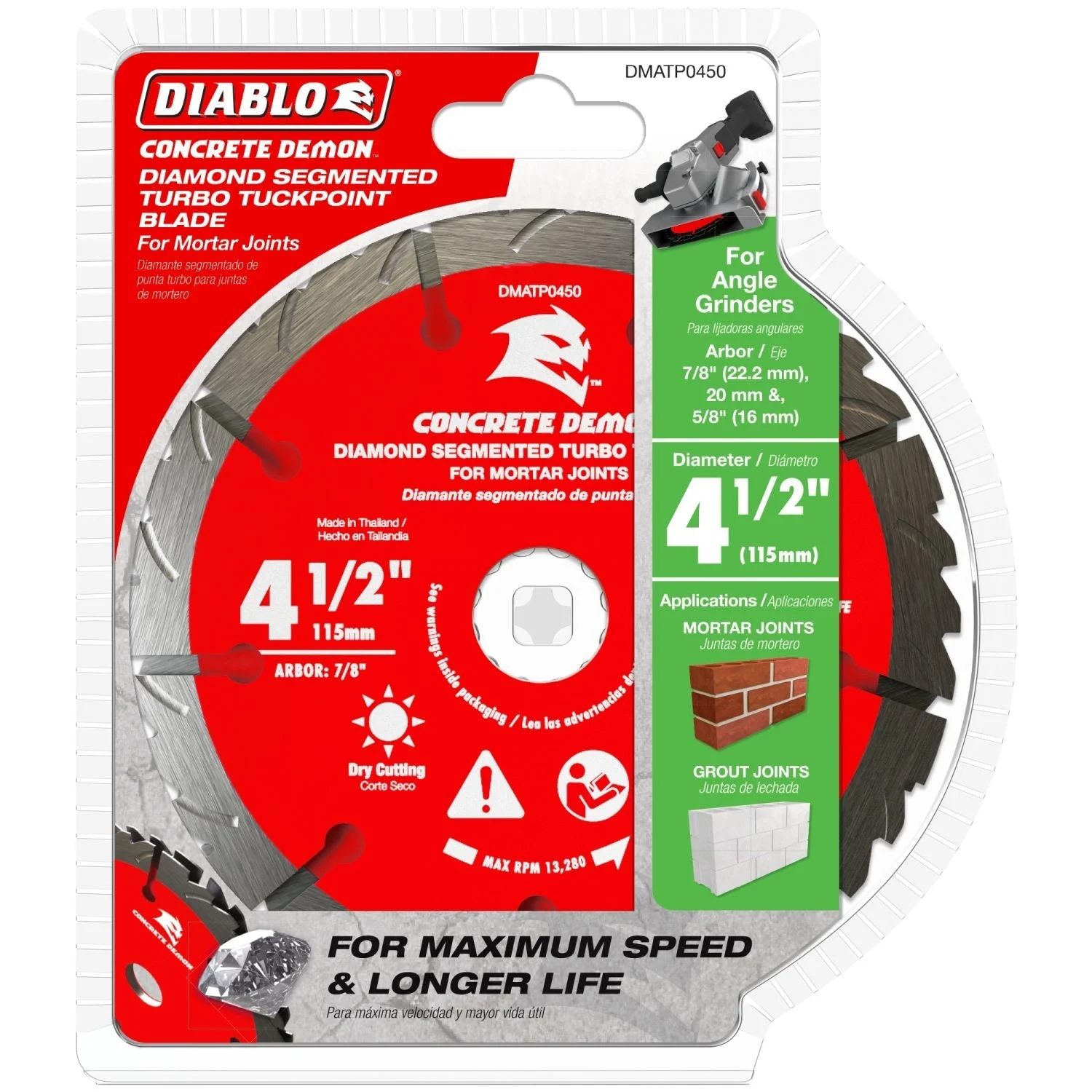 Diablo DMATP0450 4-1/2 Inch Diamond Tuck Point Blade for Masonry