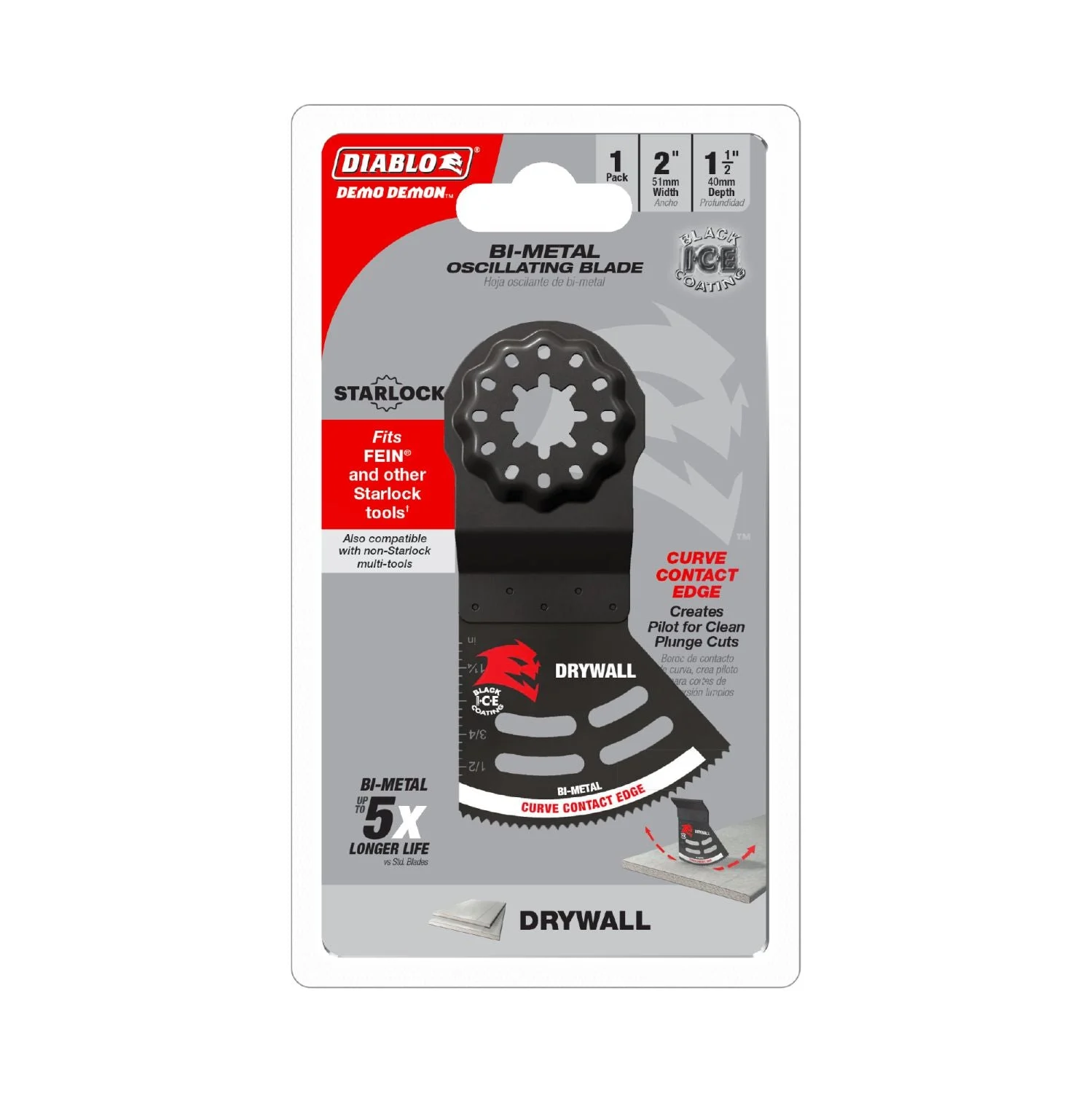 Diablo DOS200RBD 2-Inch Starlock Bi-Metal Oscillating Blade for Drywall
