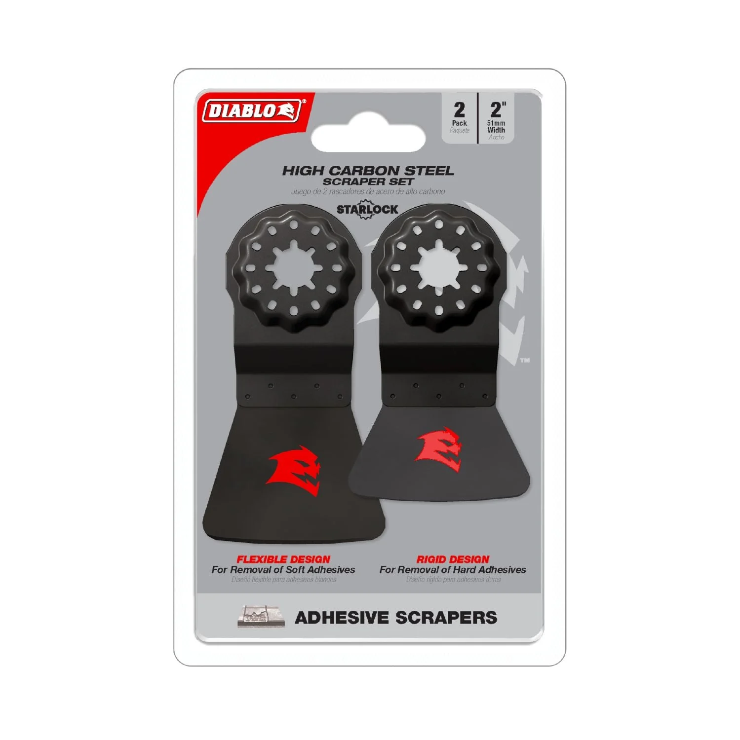 Diablo DOSSCRP2 Starlock High Carbon Steel Oscillating Scraper Set for Adhesive Removal
