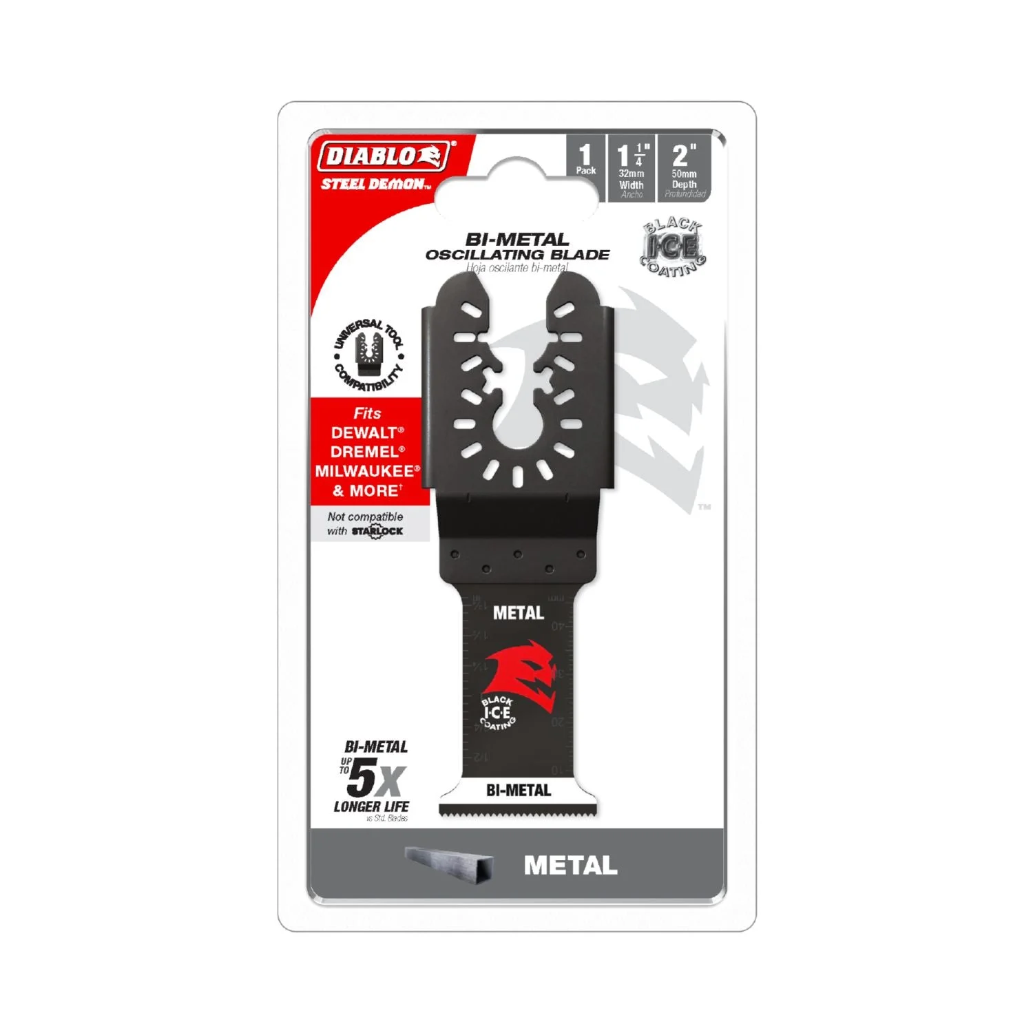 Diablo DOU125BF 1-1/4-Inch Universal Fit Bi-Metal Oscillating Blade for Metal