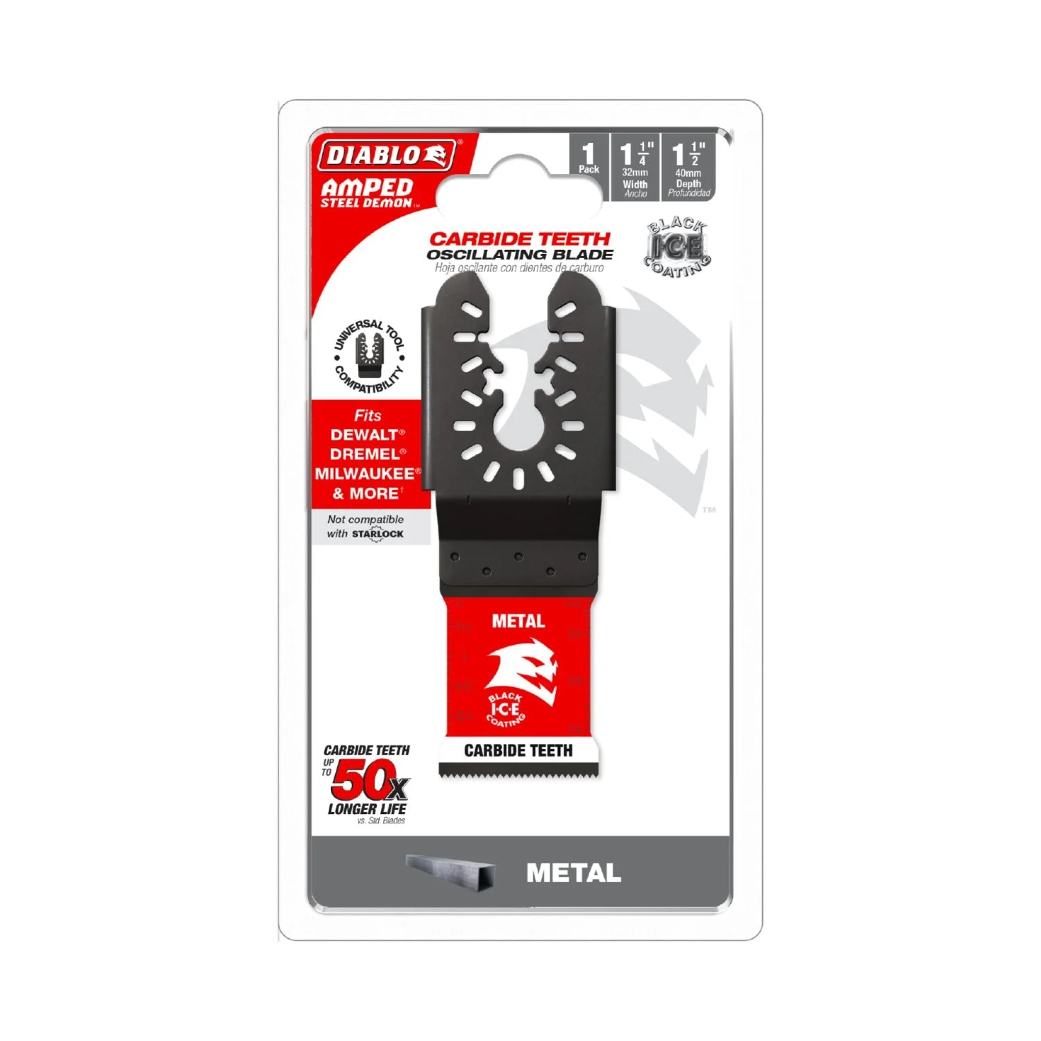 Diablo DOU125CF 1-1/4-Inch Universal Fit Carbide Oscillating Blade for Metal